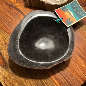 Petrified wood bowl , black